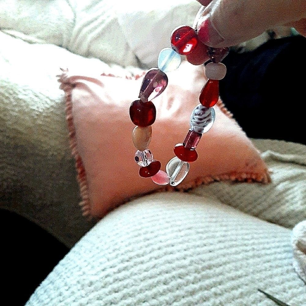 Glass bead bracelet homemade